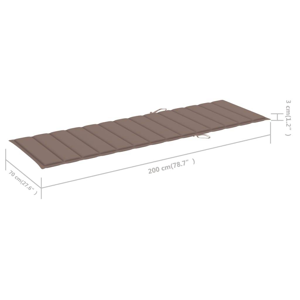 Helloshop26 - Transat chaise longue bain de soleil lit de jardin terrasse meuble d'extérieur double et coussins taupe pin imprégné - Imagen 7