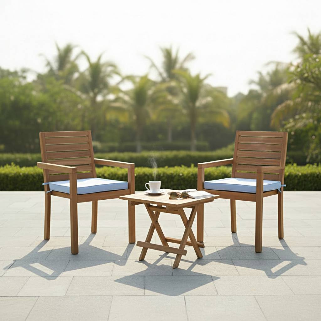 Fauteuils de jardin empilables en teck Tivoli (lot de 2) - TECK'Attitude - Image 4