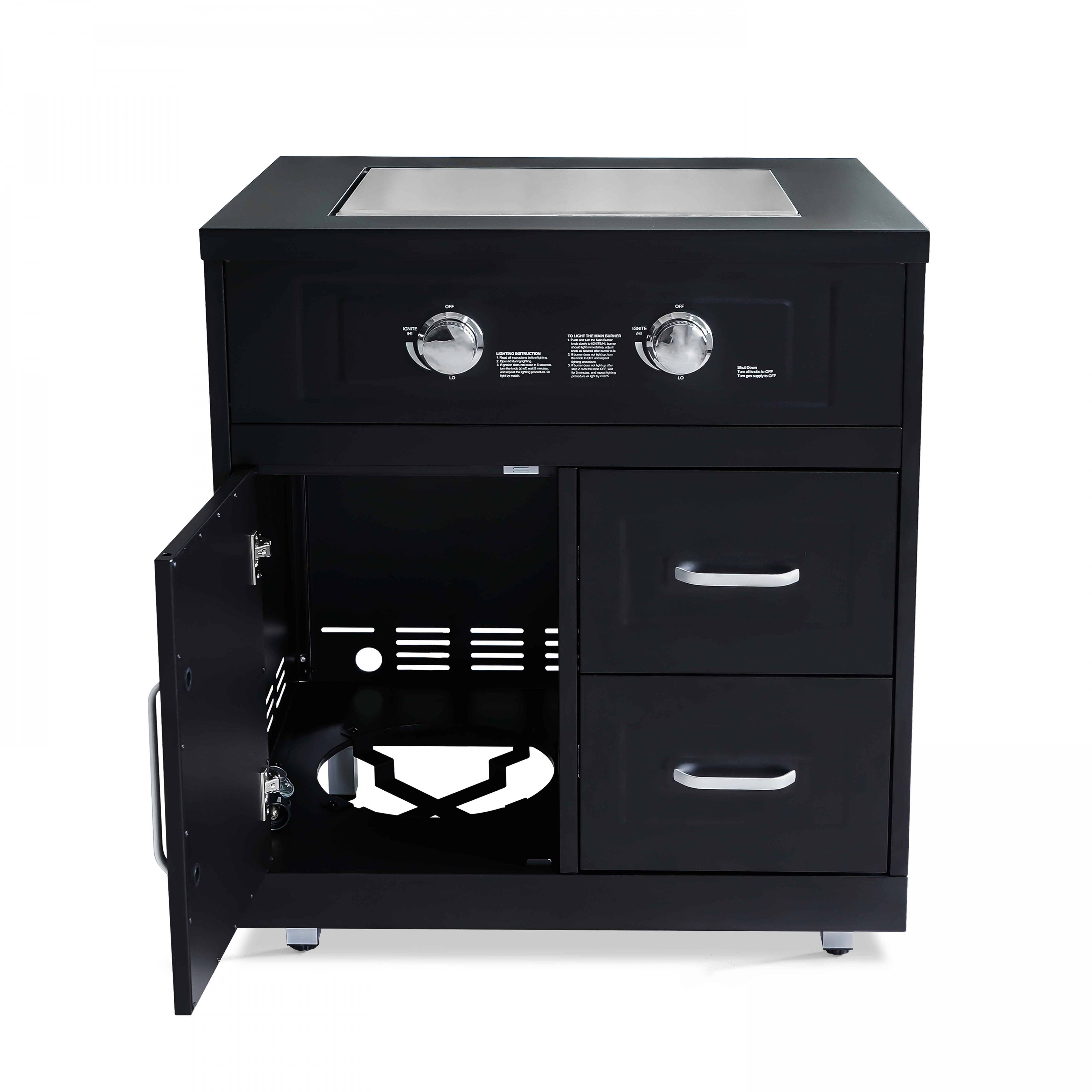 Oviala - Meuble gazinière 2 brûleurs pour cuisine extérieure Memphis - Oviala - Imagen 3