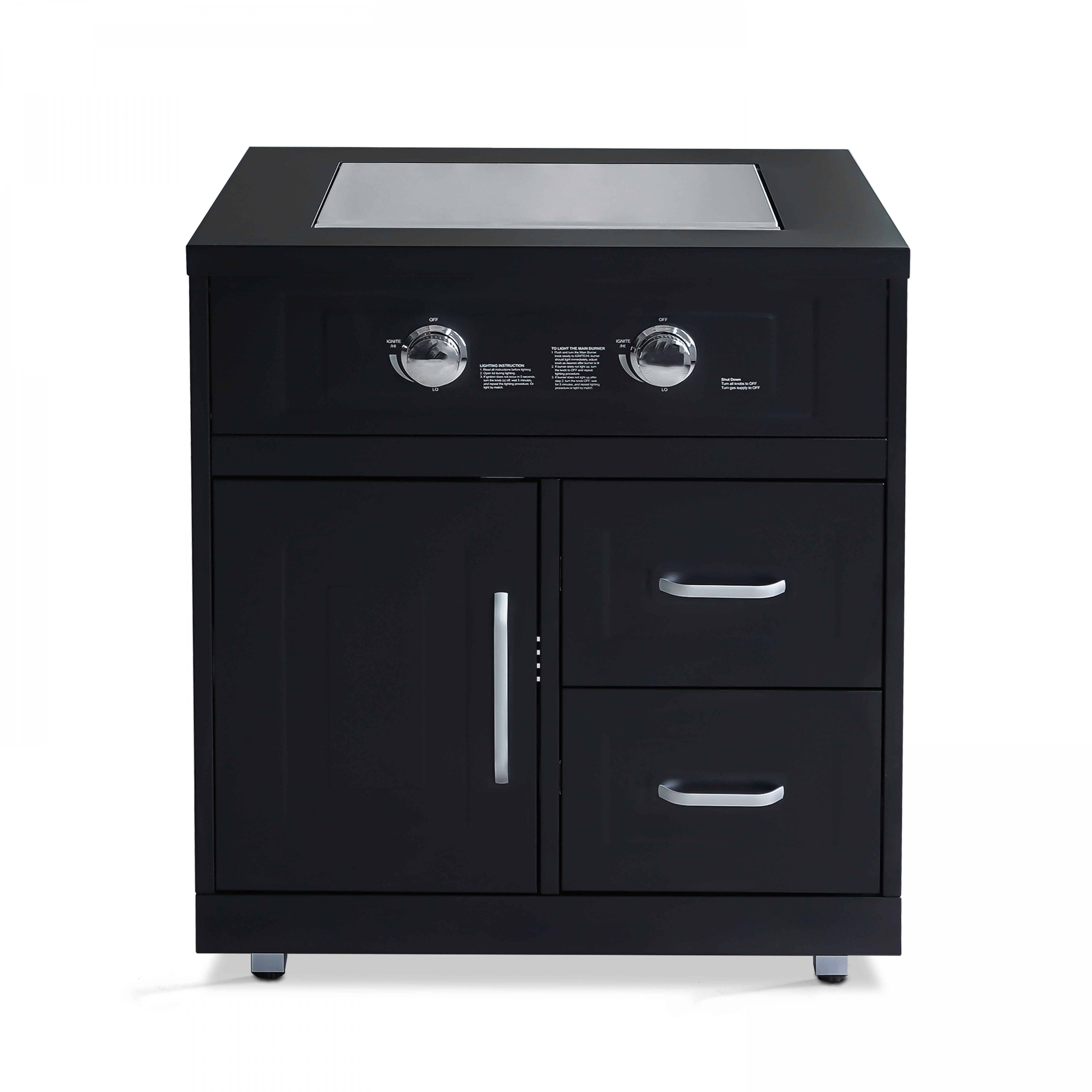 Oviala - Meuble gazinière 2 brûleurs pour cuisine extérieure Memphis - Oviala - Imagen 2