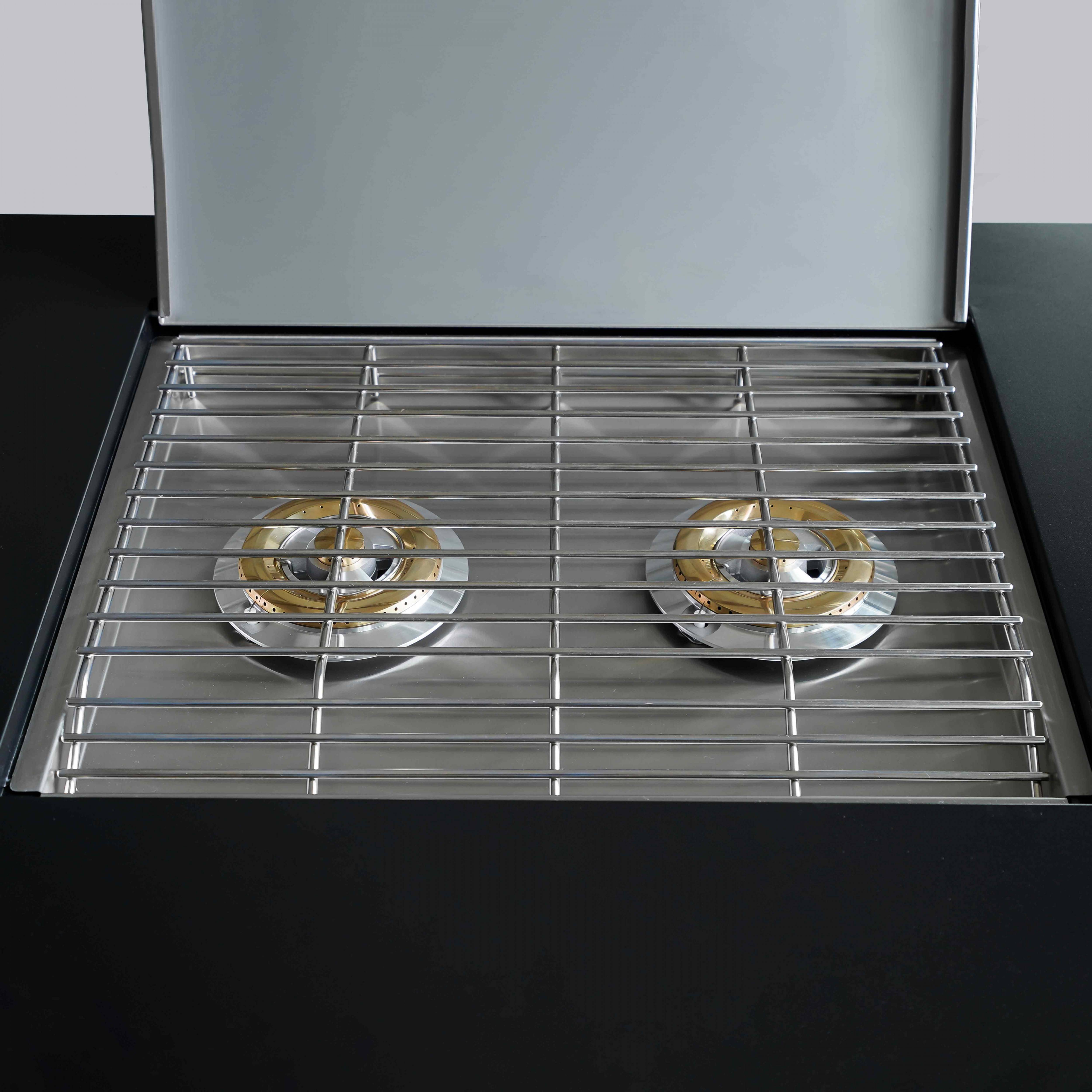 Oviala - Meuble gazinière 2 brûleurs pour cuisine extérieure Memphis - Oviala - Imagen 4