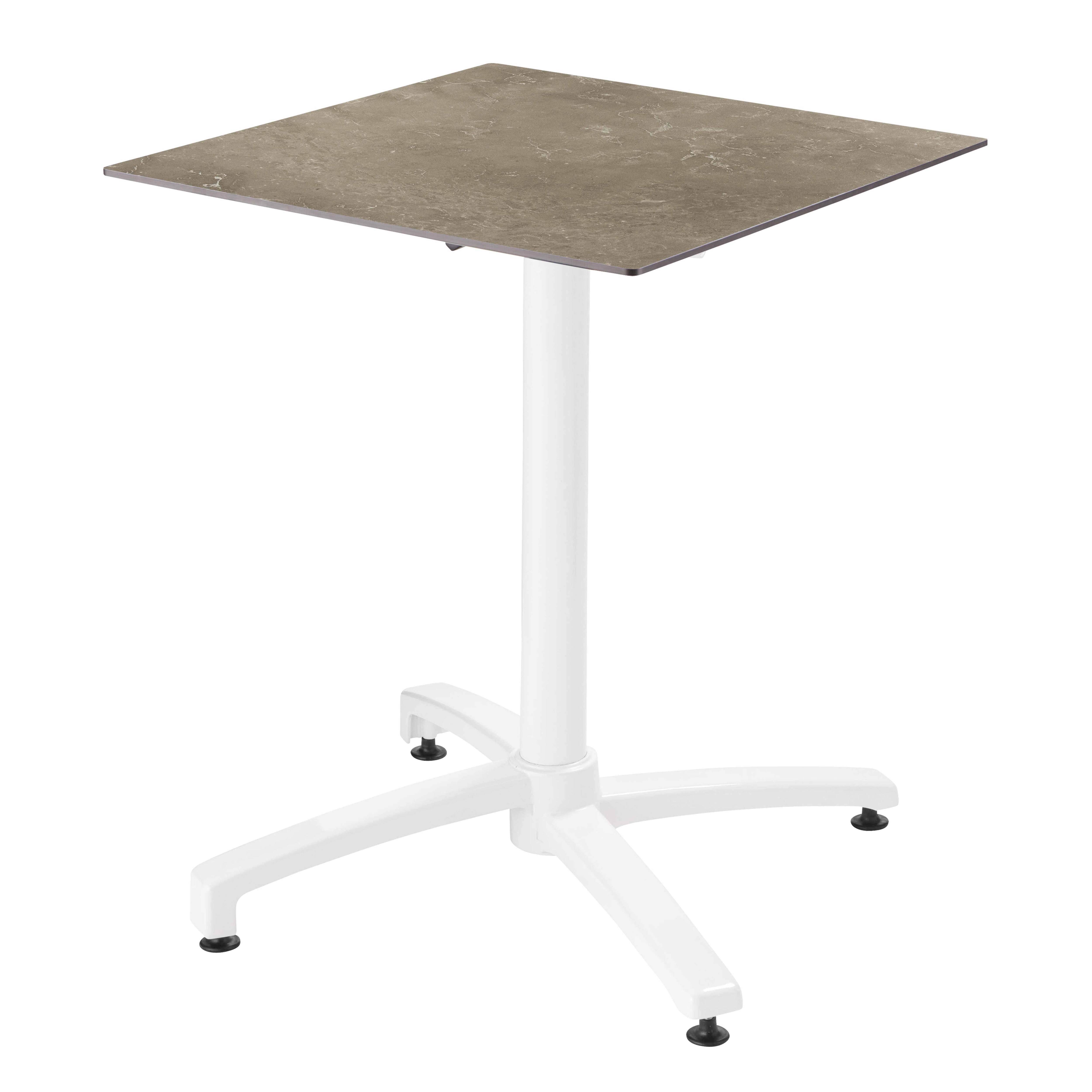 Oviala - Table de terrasse 60 x 60 cm inclinable stratifié marbre beige Opéra - Oviala - Imagen 1