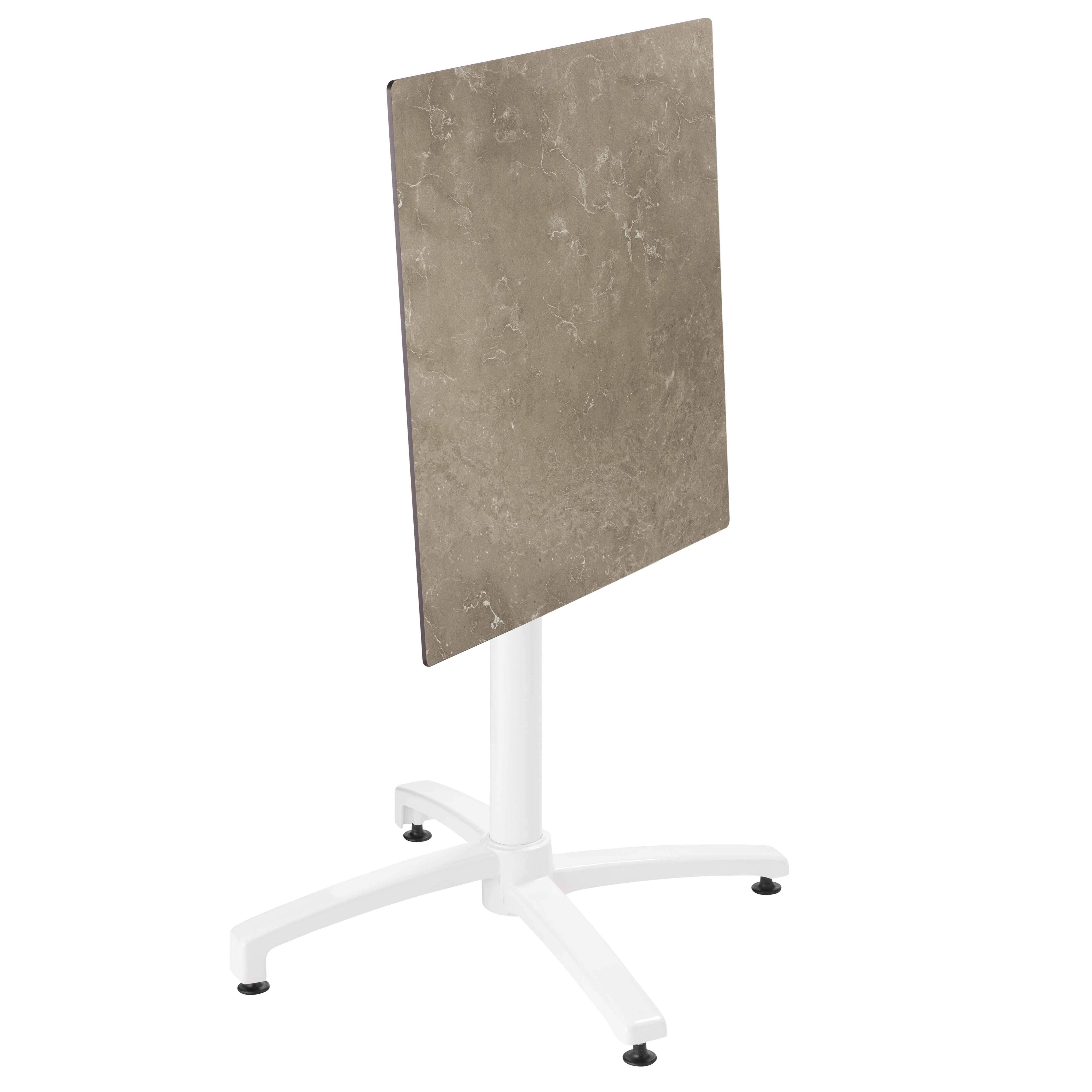 Oviala - Table de terrasse 60 x 60 cm inclinable stratifié marbre beige Opéra - Oviala - Imagen 2