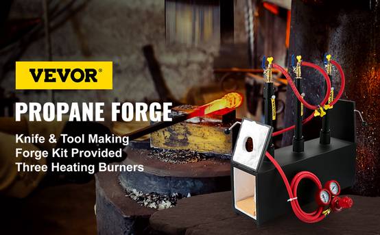 VEVOR Forge à Gaz Propane 15 L, Four de Fusion Portable avec 3 Brûleurs, 230 kWh, pour Forgeage Métaux. - Image 9