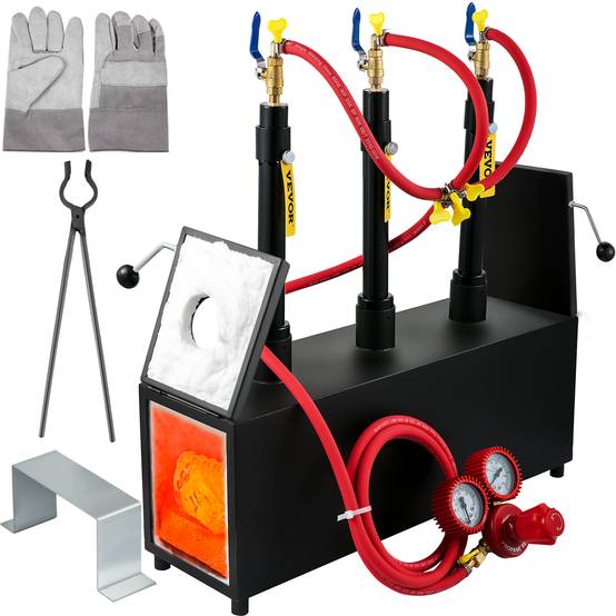 VEVOR Forge à Gaz Propane 15 L, Four de Fusion Portable avec 3 Brûleurs, 230 kWh, pour Forgeage Métaux. - Image 1