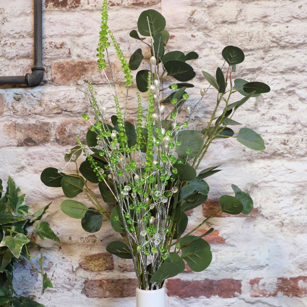 Branche de Fleurs en verre vert 90cm Chemin de campagne - Imagen 4