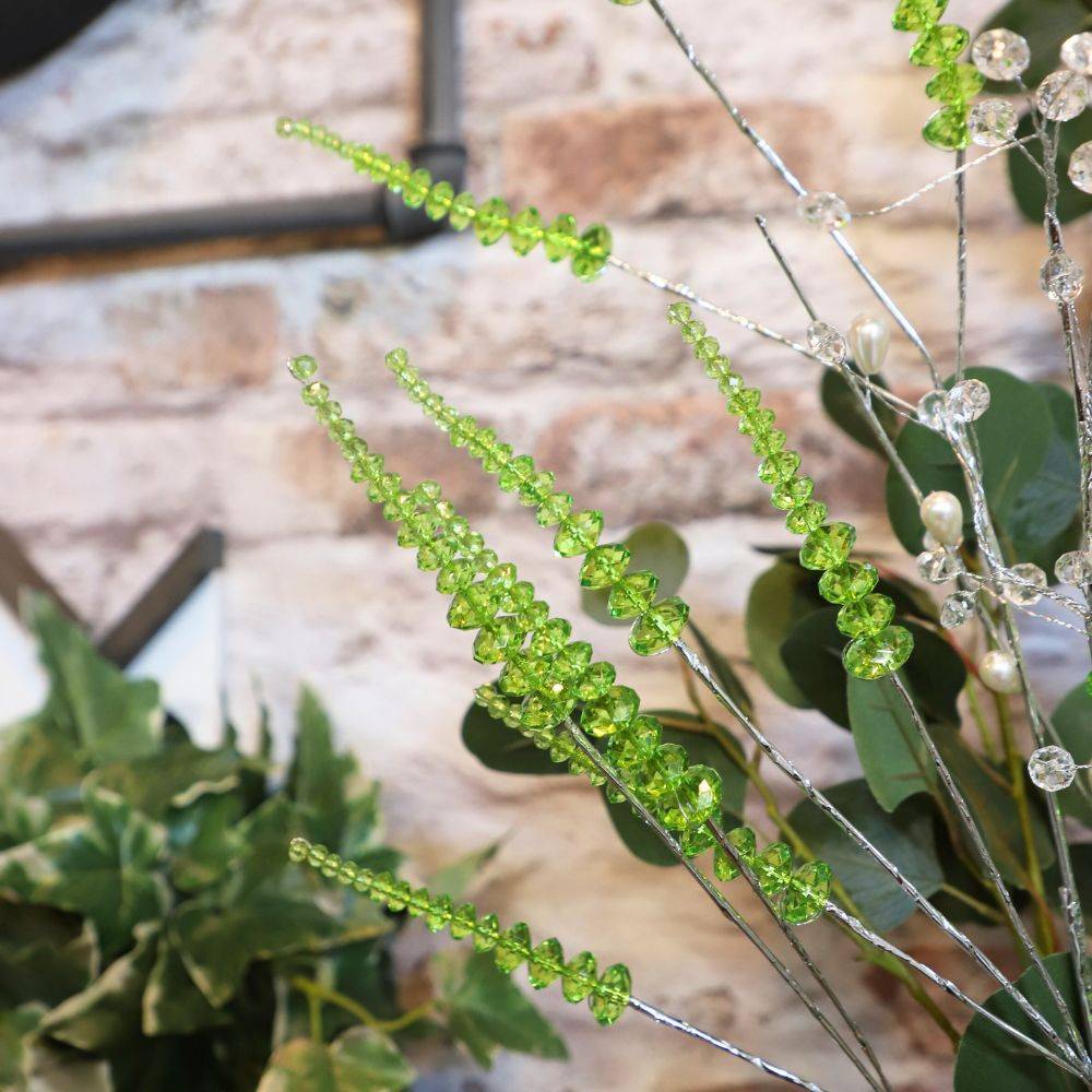 Branche de Fleurs en verre vert 90cm Chemin de campagne - Imagen 2