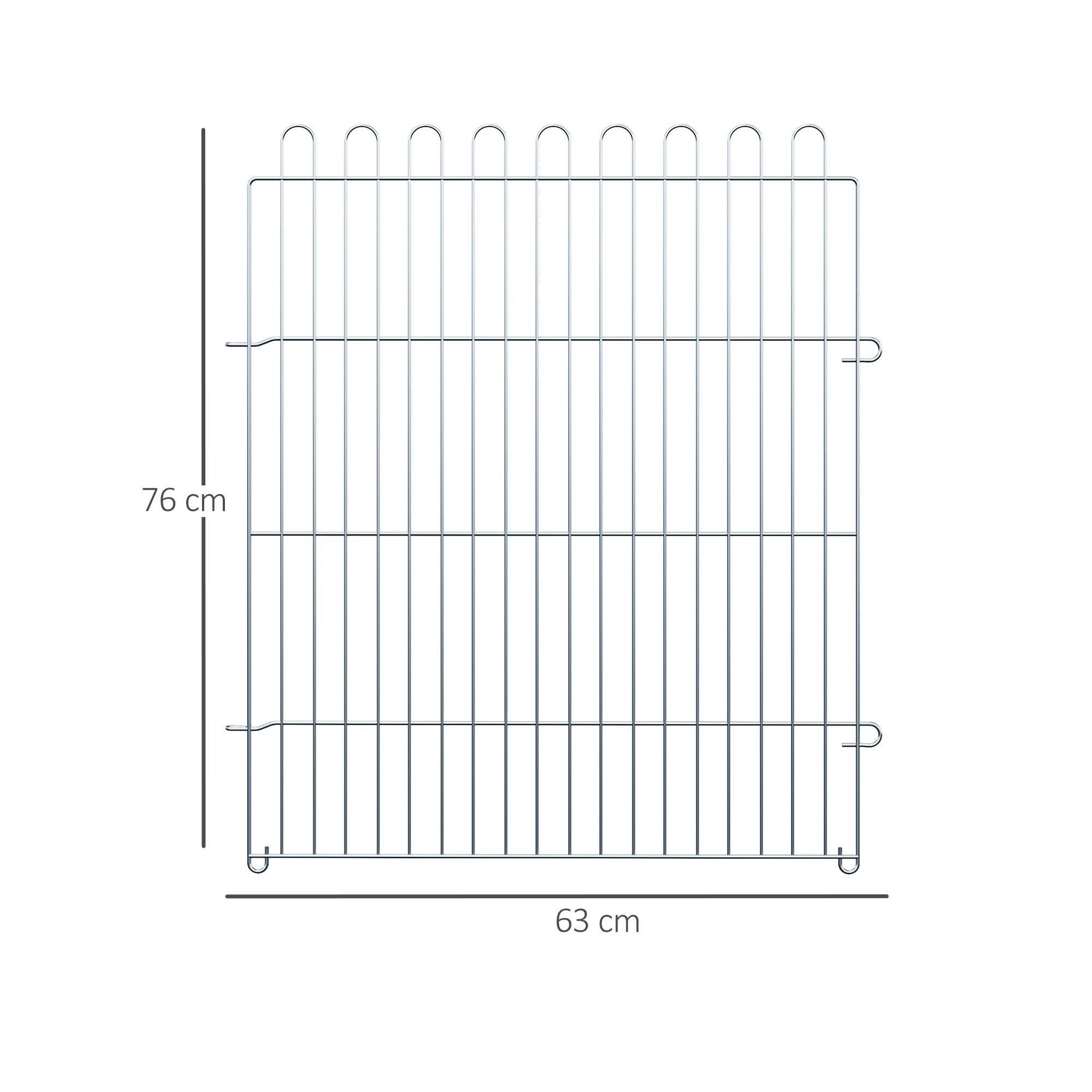 Clôture pliante pour chien en 8 parties, 63 x 76 cm, avec 1 portillon et cadre en acier, couleur argent, idéale pour jardin et terrasse. - Image 5