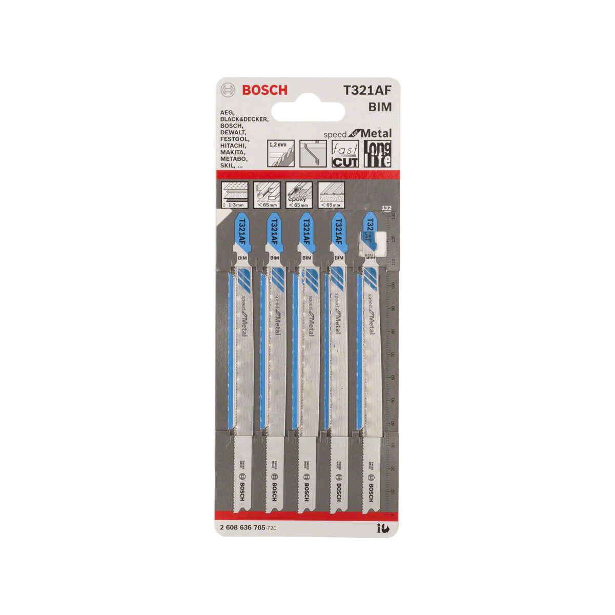 Bosch - Lame de scie sauteuse 132mm BIM - T 321 AF Speed for Metal BOSCH - 2608636705 - Image 2