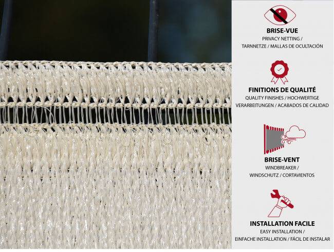 Maille Store - Brise-vue 100% - Beige - 230gr/m² - Boutonnières 1.5m x 5m Beige - Imagen 4