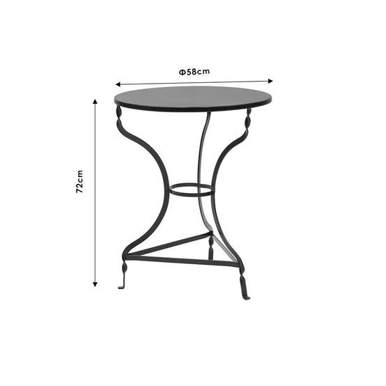 table noah noir métallisé d58x72cm - Imagen 3