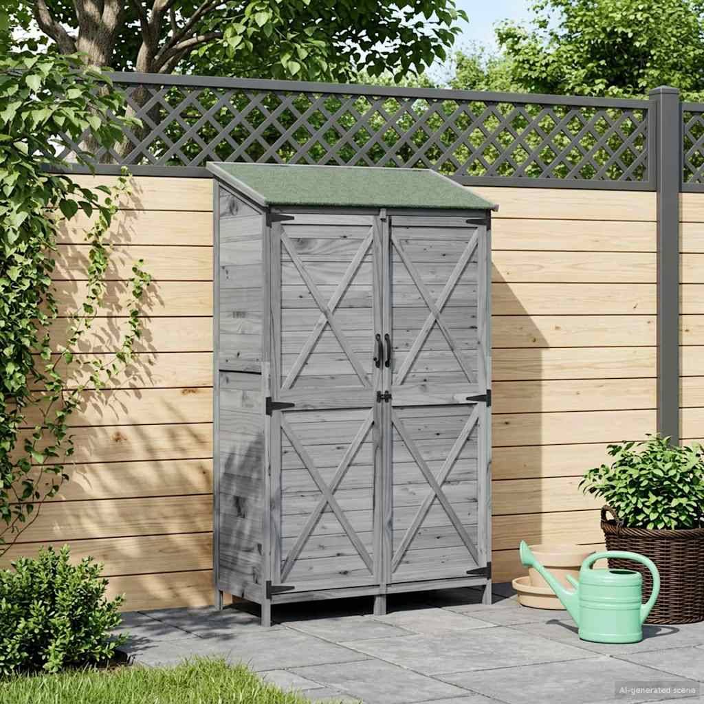 PANGIVO - Abri de jardin bois de sapin gris 106 x 56 x 176.5 cm, poids:28kg - PANGIVO - Image 1