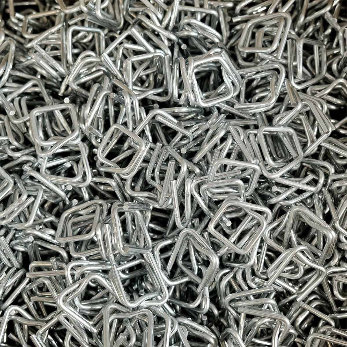 Lot de 250 Boucles BC pour Feuillard de cerclage 19 mm - Qualité PRO - Boucles autobloquantes en acier galvanisé TECPLAST - Imagen 4