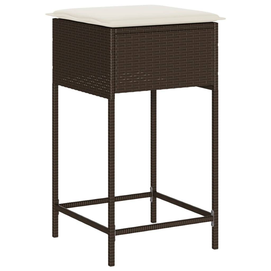 Vidaxl - Ensemble de bar de jardin 3 pcs et coussins brun résine tressée vidaXL 3261500 - Image 8