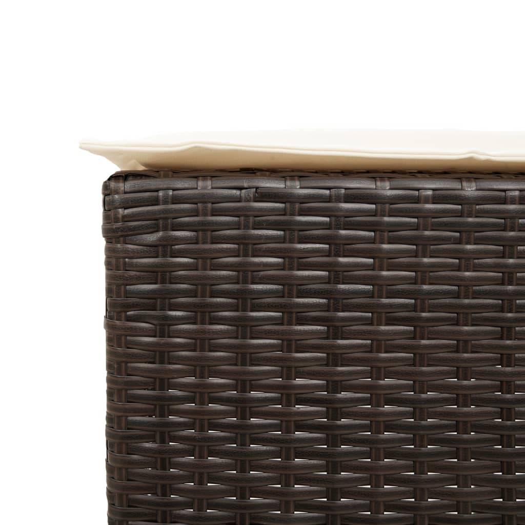 Vidaxl - Ensemble de bar de jardin 3 pcs et coussins brun résine tressée vidaXL 3261500 - Image 4