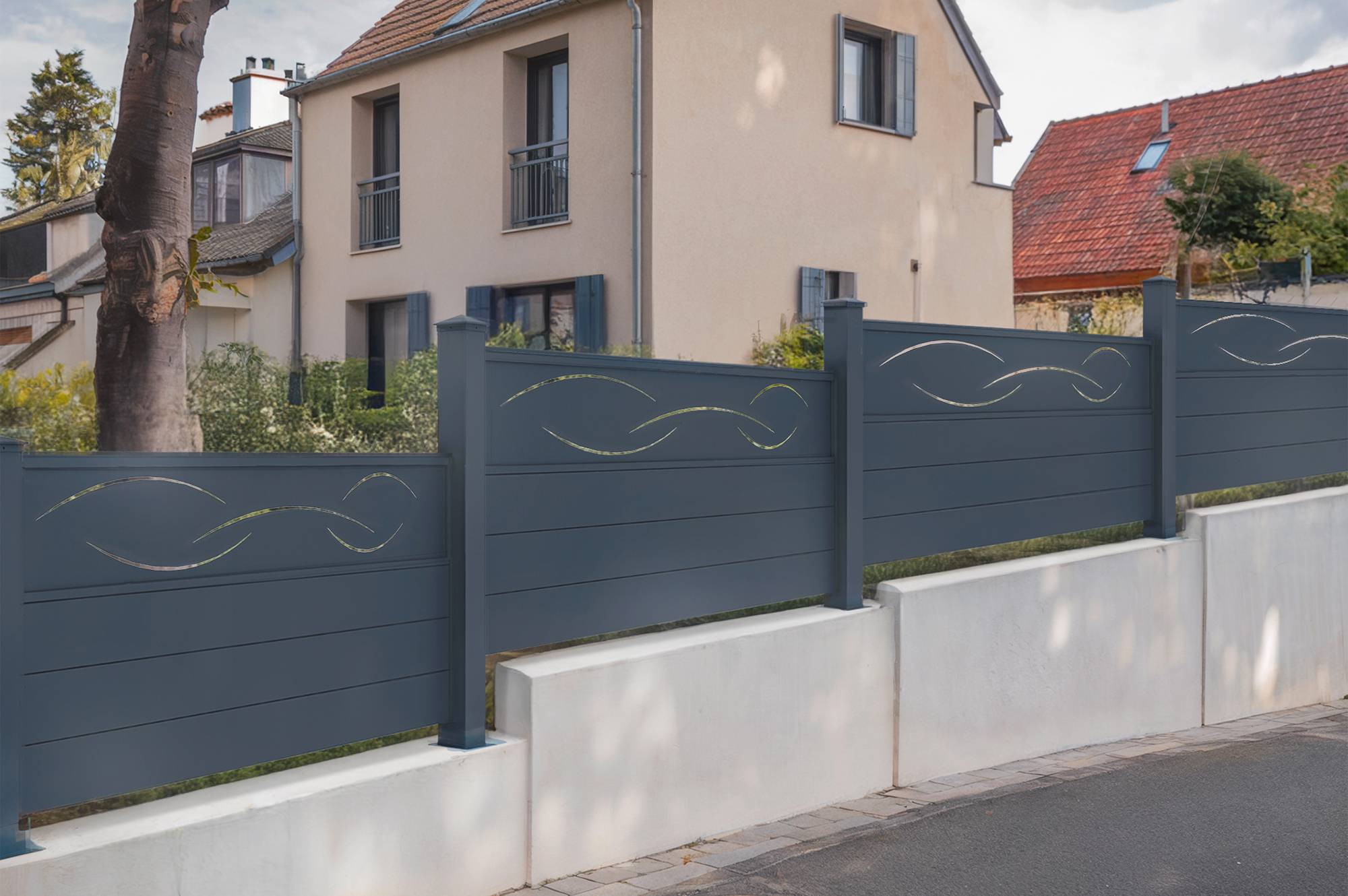 Casanoov Lot de 2 kits de clôture aluminium LIFE H.90   cm - kits complet 3.8m - Image 1