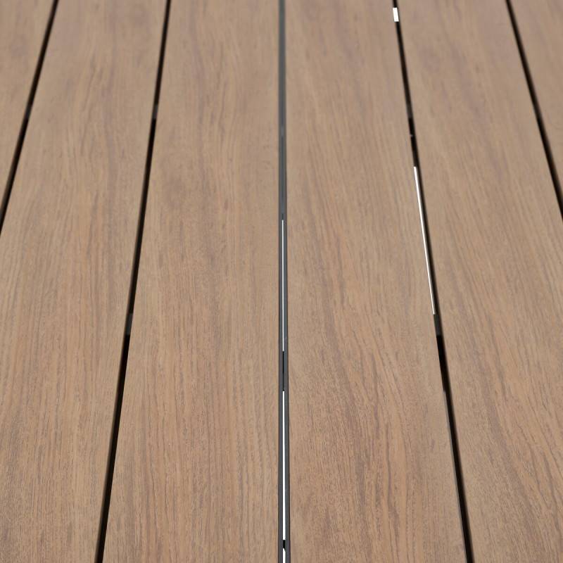 Hesperide - Table de jardin extensible "Évasion" effet bois honey & graphite 10 places en aluminium - Hespéride - Image 7