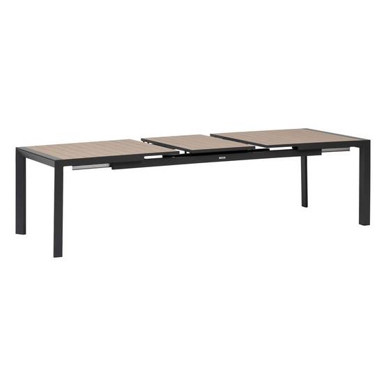 Hesperide - Table de jardin extensible "Évasion" effet bois honey & graphite 10 places en aluminium - Hespéride - Image 5