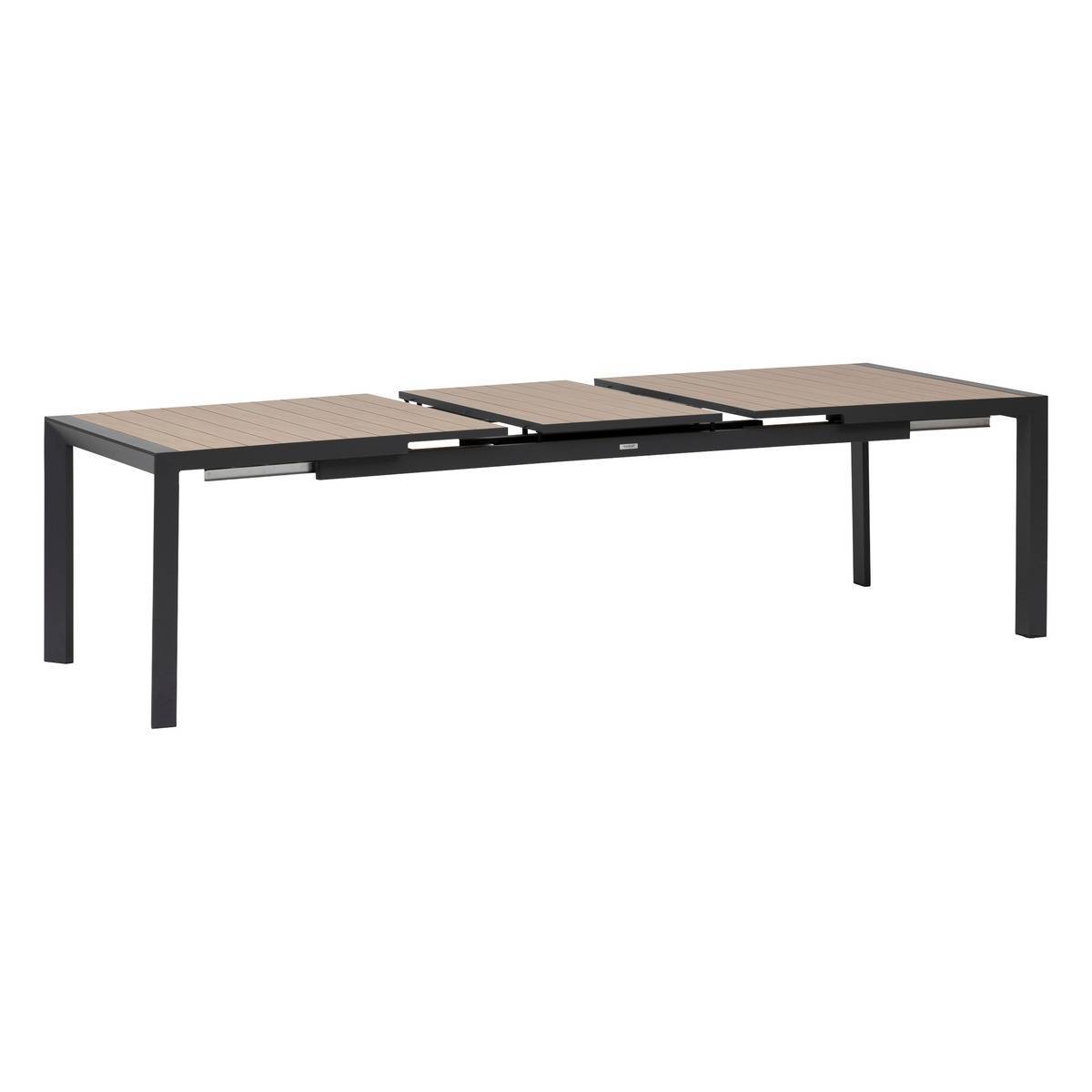 Hesperide - Table de jardin extensible "Évasion" effet bois honey & graphite 10 places en aluminium - Hespéride - Image 5