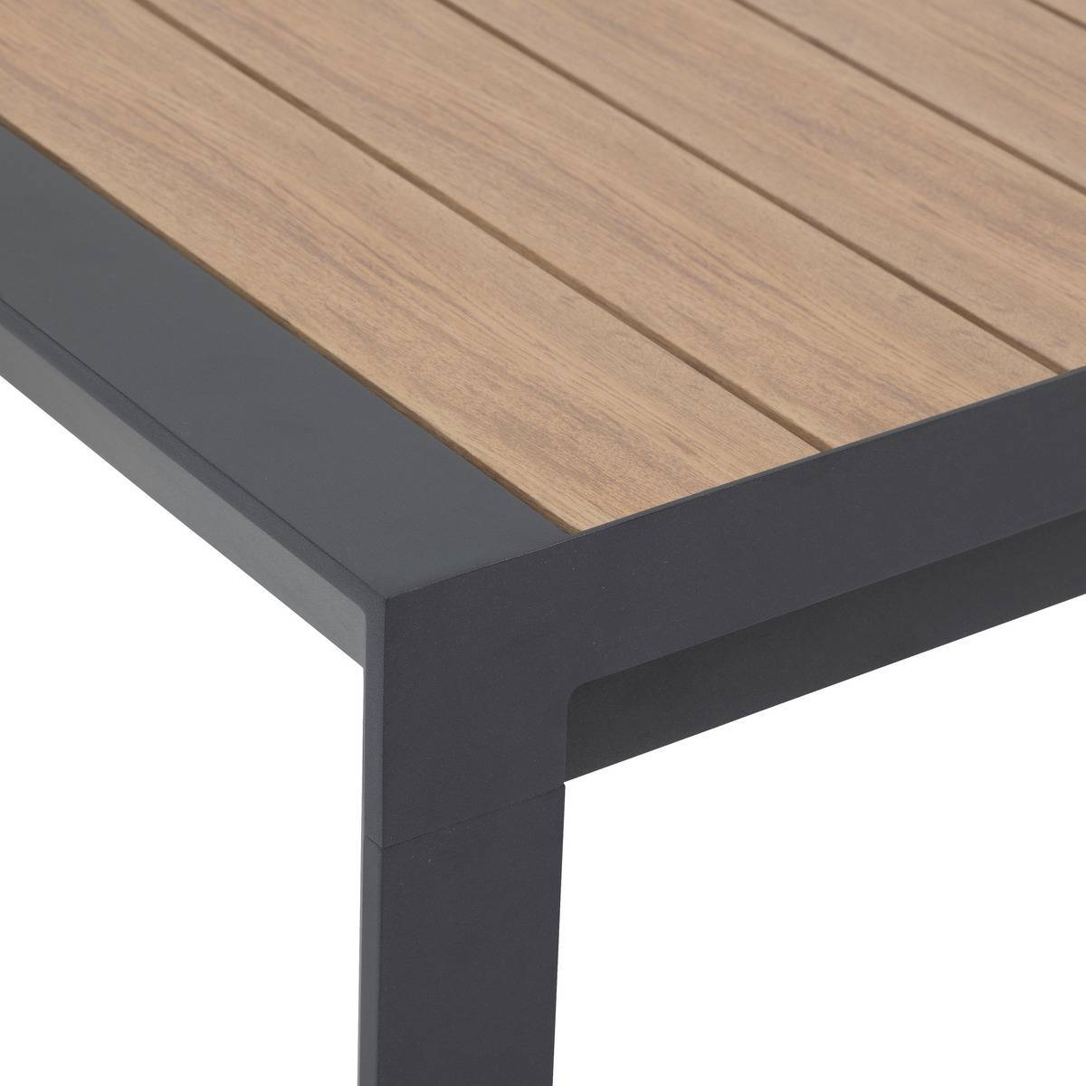 Hesperide - Table de jardin extensible "Évasion" effet bois honey & graphite 10 places en aluminium - Hespéride - Image 4