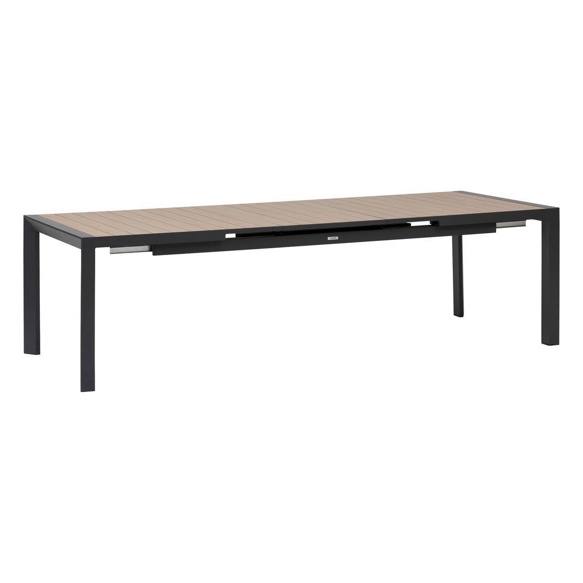 Hesperide - Table de jardin extensible "Évasion" effet bois honey & graphite 10 places en aluminium - Hespéride - Image 3