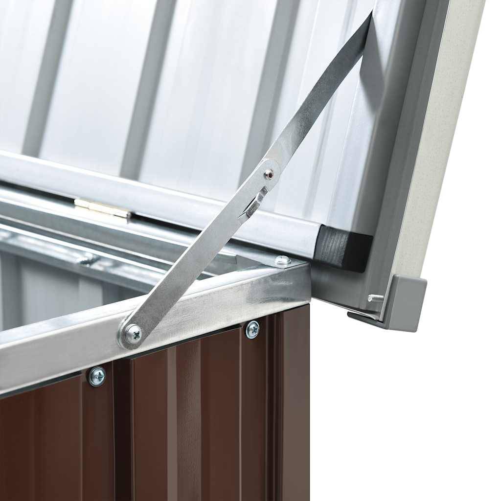 Malle de Jardin Géante Acier Galvanisé Très Grande Capacité pour Extérieur Marron 171x99x93 cm – ComfortXL Outdoor Living - Image 9