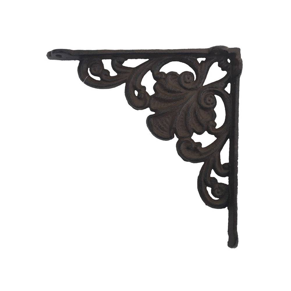 Equerre fixation étagère vintage ancienne fonte marron 20 x 21 cm Chemin de campagne - Imagen 1