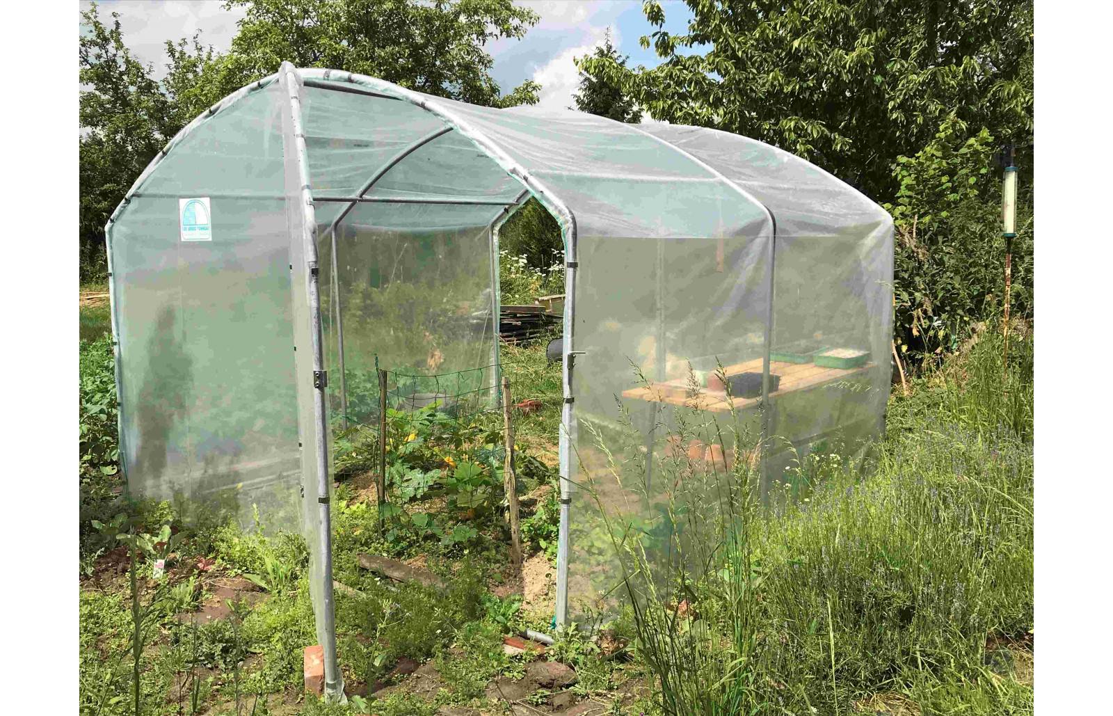 Serre tunnel de jardin - 9m² -  3 x 3 m - pieds droits - haute résistance à petit prix - LES SERRES TONNEAU - Image 4