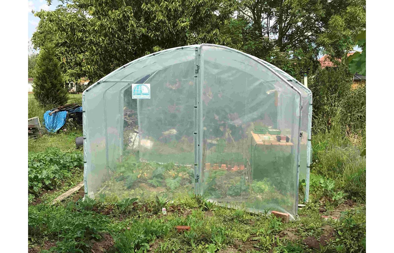 Serre tunnel de jardin - 9m² -  3 x 3 m - pieds droits - haute résistance à petit prix - LES SERRES TONNEAU - Image 5