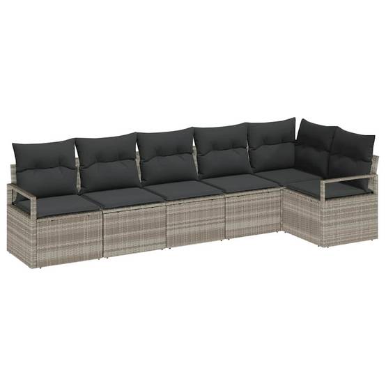 ComfortXL - Salon de jardin 6 places en résine tressée modulable pour extérieur Gris Clair – ComfortXL Outdoor Living - Image 2