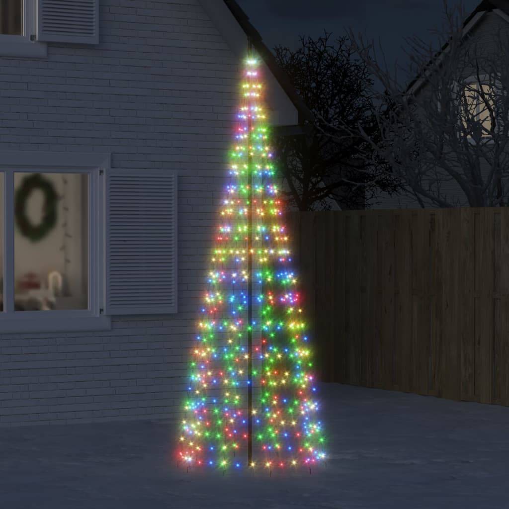 Sapin de Noël pour Mât 550 LED Décoration Jardin Extérieur 300cm Coloré – ComfortXL Outdoor Living - Image 1