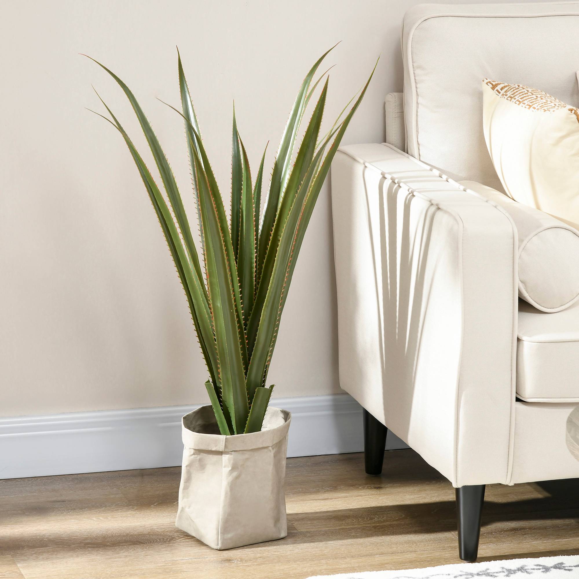 Sans Marque - Plante artificielle type agave en pot hauteur 90 cm, 16 feuilles, interieur extérieur, grand réalisme - Image 4