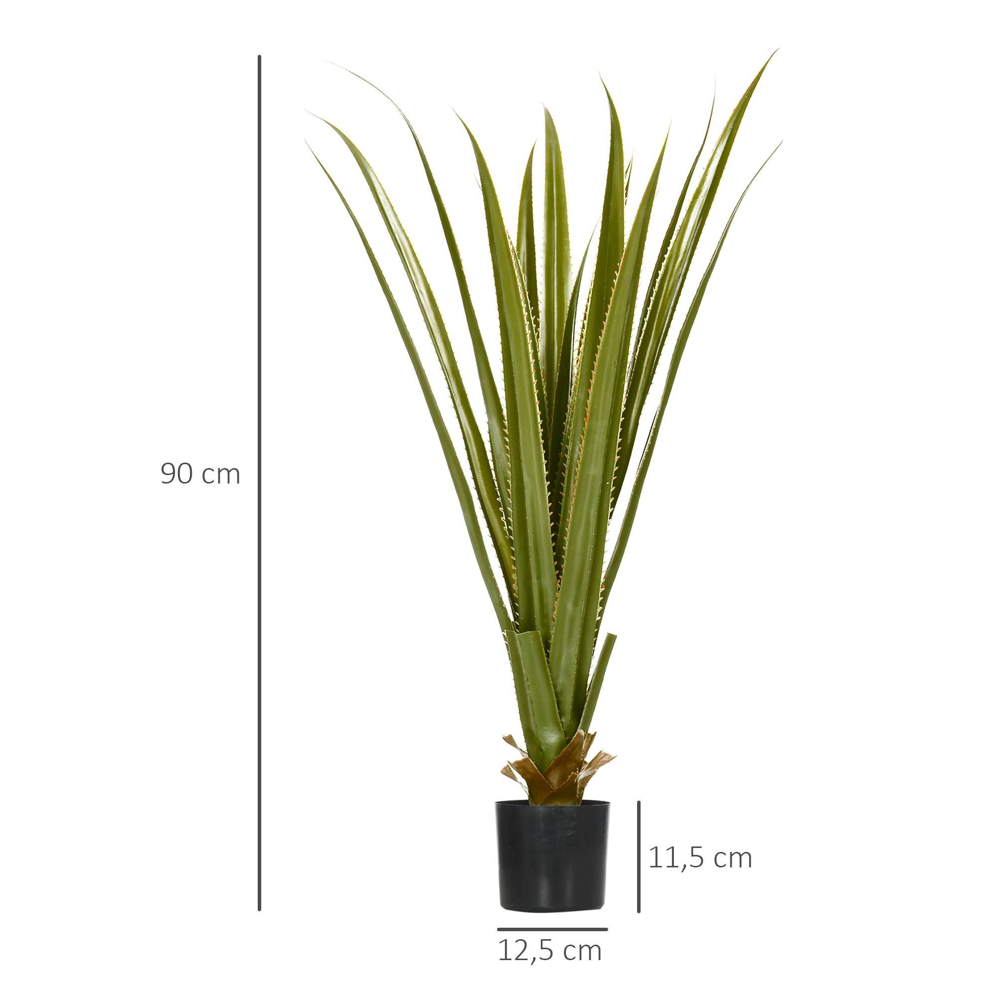 Sans Marque - Plante artificielle type agave en pot hauteur 90 cm, 16 feuilles, interieur extérieur, grand réalisme - Image 5