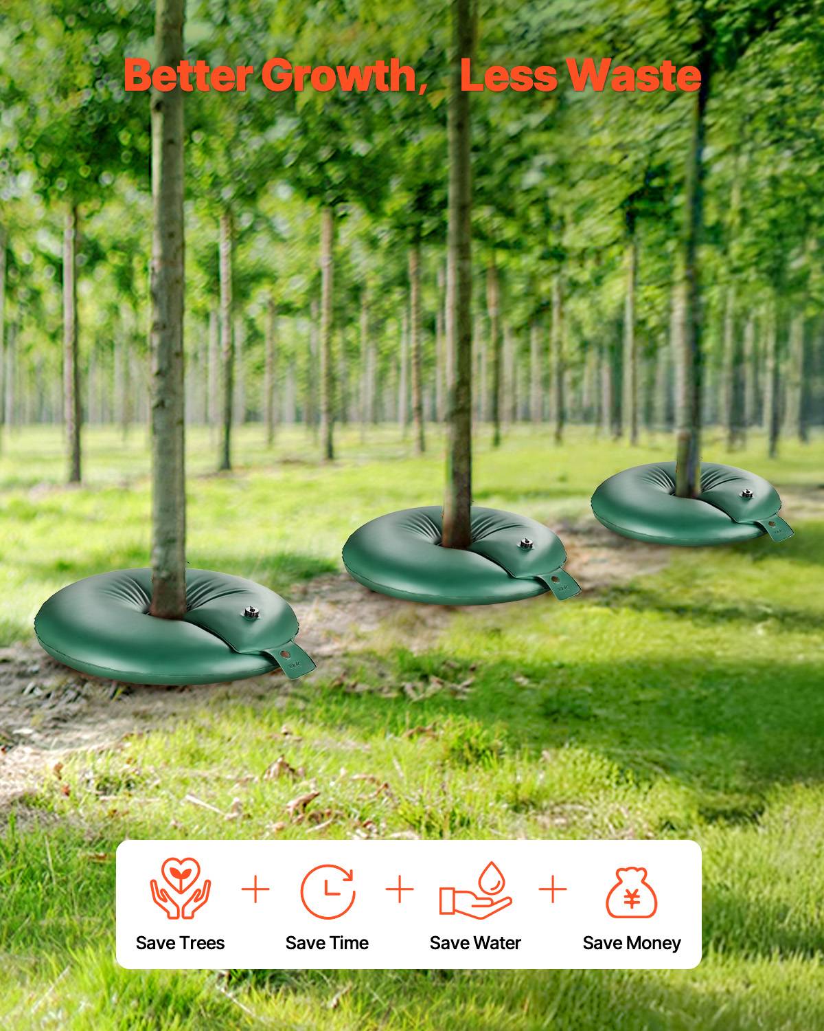 Vevor - VEVOR Anneau arrosage arbres 4pcs, 75.7L, irrigation racines. - Image 6
