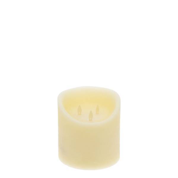Lotti - Bougie 3 flammes LED en cire véritable Ivoire à piles H15cm Minuteur Blanc chaud Lotti - Imagen 6