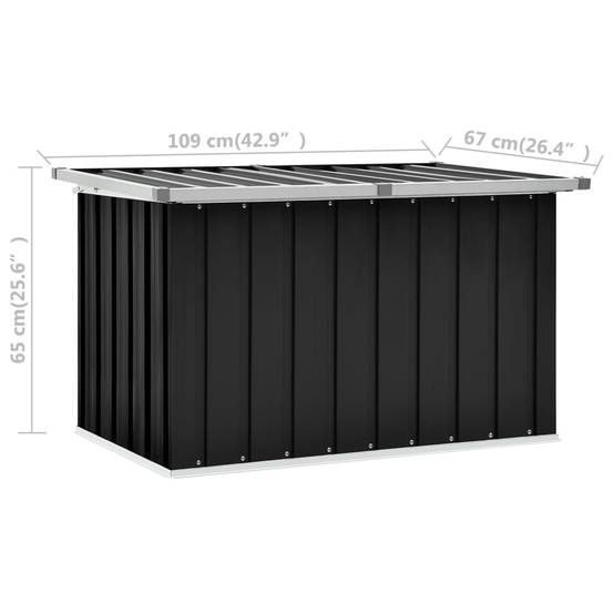 Helloshop26 - Coffre boîte meuble de jardin rangement anthracite 109 x 67 x 65 cm - Imagen 7