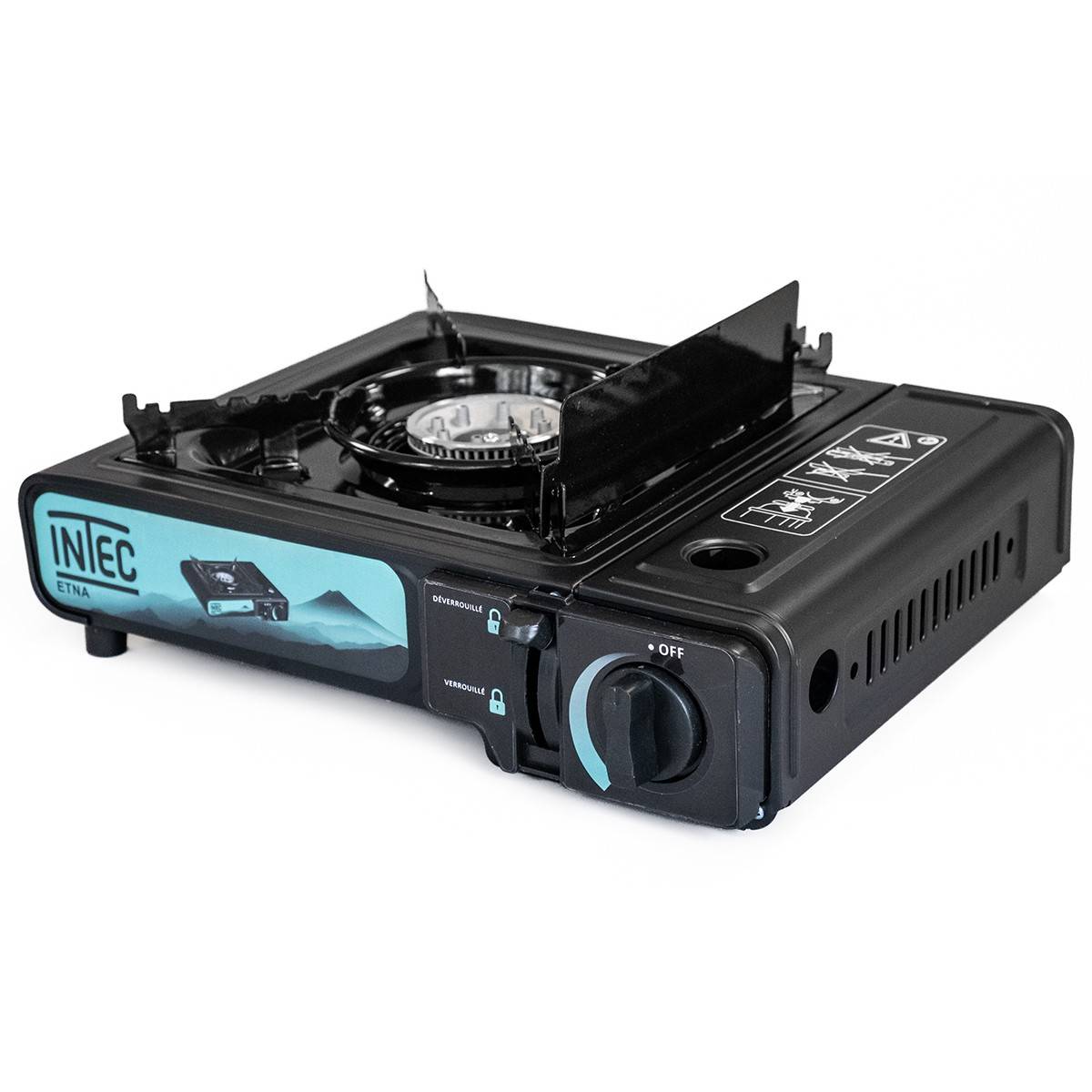 Réchaud gaz Portable 2200W + 12 Cartouches gaz butane Camping Road trips Piezo Mallette Etna INTEC - Imagen 9