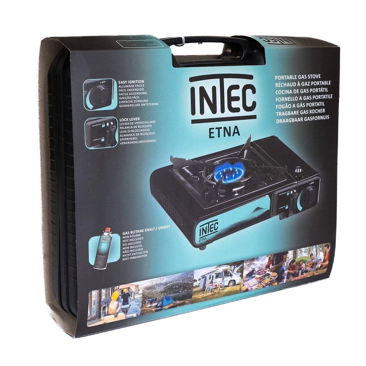 Réchaud gaz Portable 2200W + 12 Cartouches gaz butane Camping Road trips Piezo Mallette Etna INTEC - Imagen 6