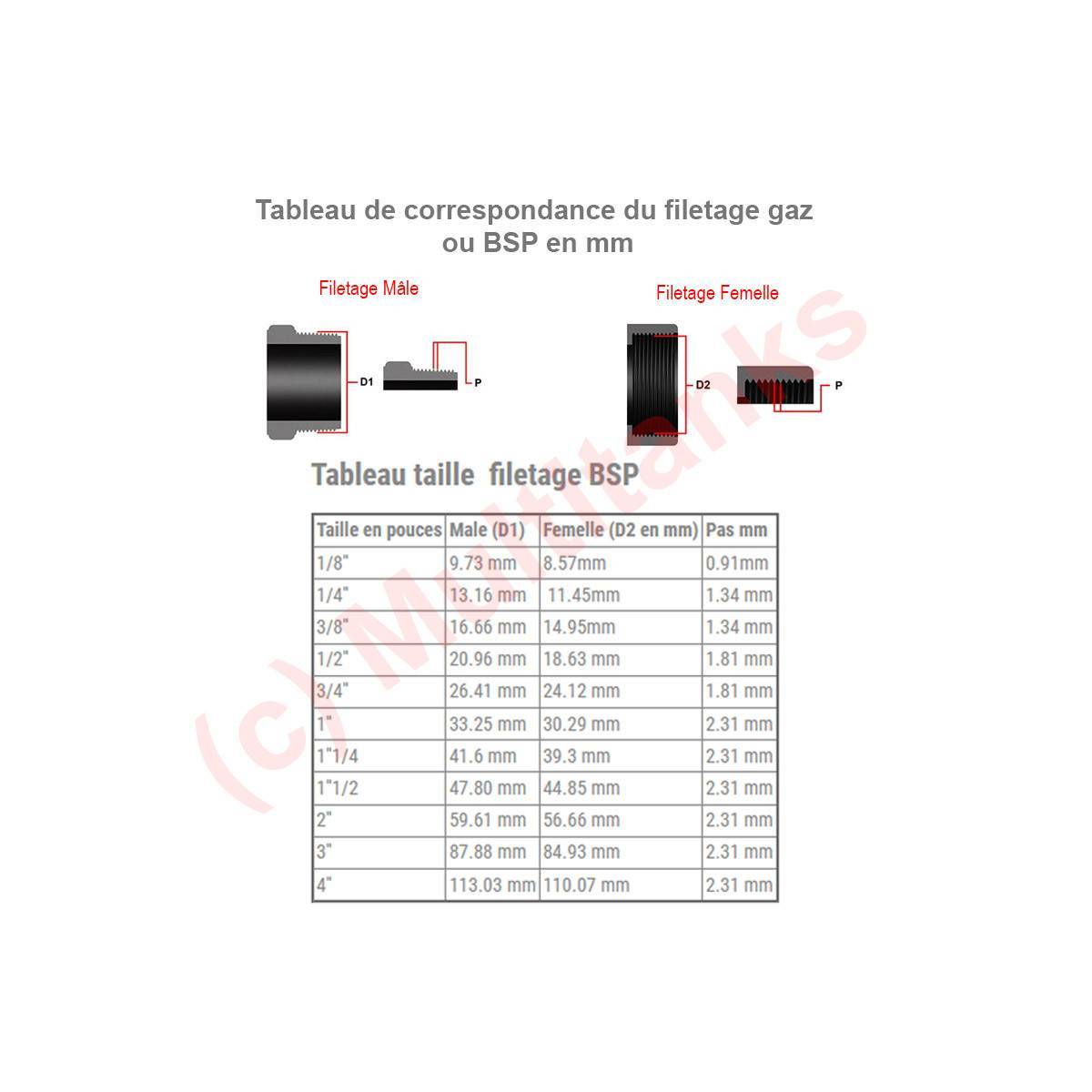 Croix Galvanisée Femelle x4 en fonte malléable - 2'' - Image 2