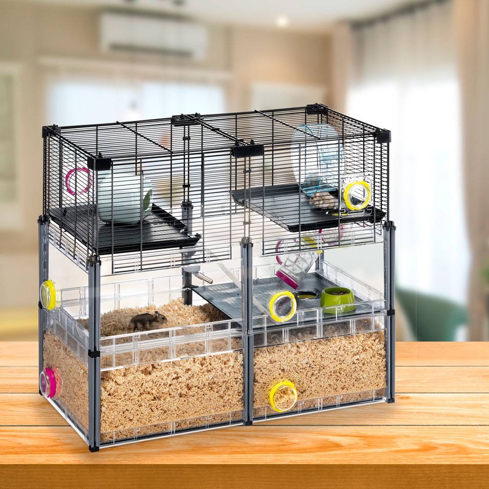 Ferplast - FERPLAST - Cage Hamster - Cage Souris - Cage Hamster Grande - Grillage Métallique - avec Accessoires - Modulaire - Multipla Hamster, 72,5 x 37,5 xh - Imagen 3