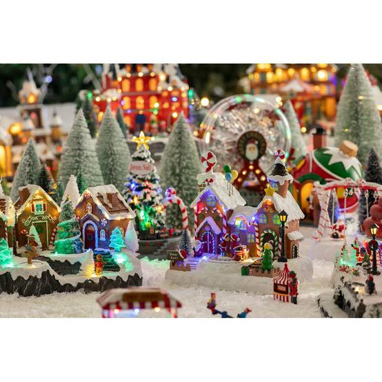 Village lumineux Père Noël bonhomme de neige train 11 LED musical et ATMOSPHERA CREATEUR D'INTERIEUR - Image 9
