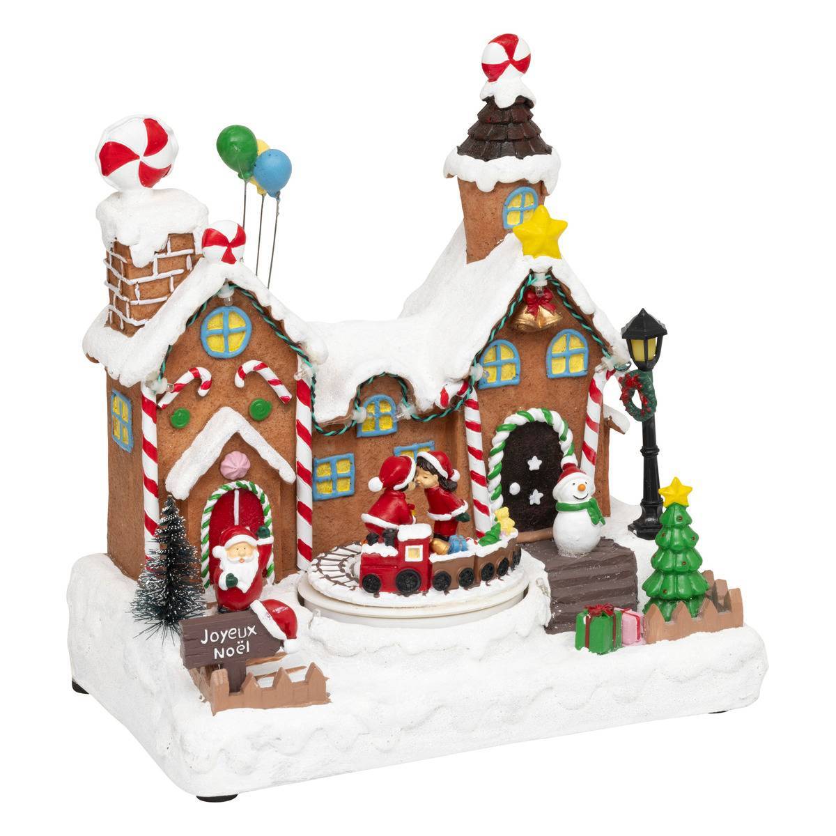 Village lumineux Père Noël bonhomme de neige train 11 LED musical et  ATMOSPHERA CREATEUR D'INTERIEUR - Image 1