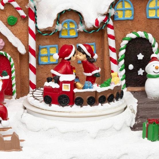 Village lumineux Père Noël bonhomme de neige train 11 LED musical et ATMOSPHERA CREATEUR D'INTERIEUR - Image 2
