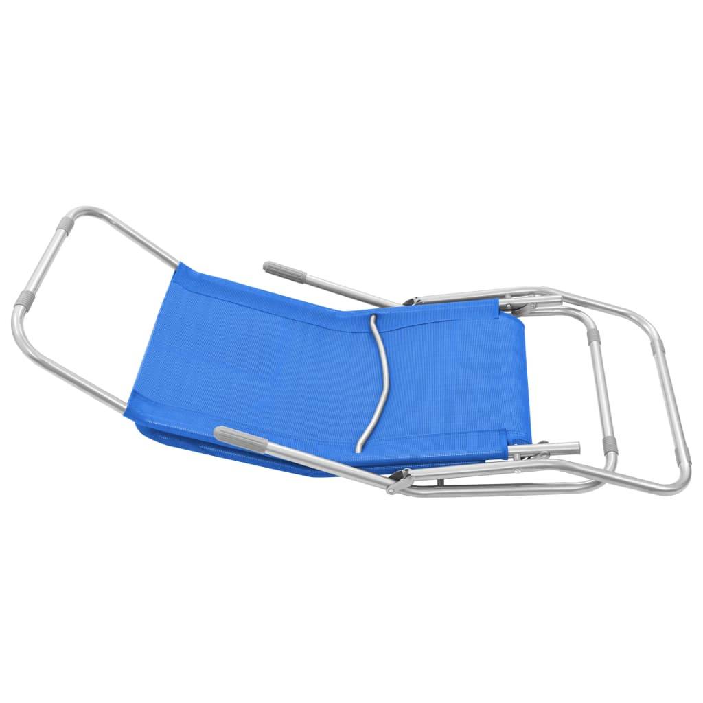Helloshop26 - Lot de deux chaises longues pliables bleu - Imagen 7