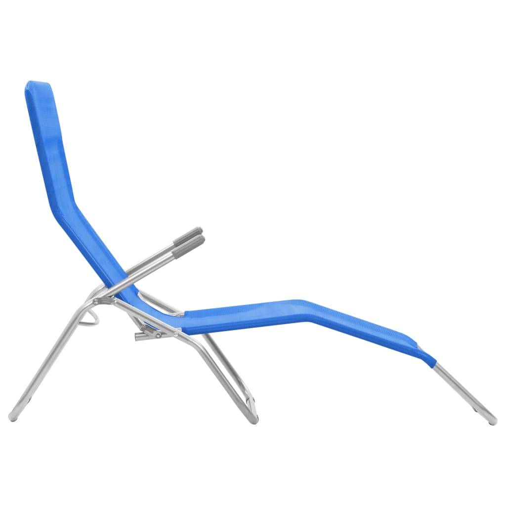 Helloshop26 - Lot de deux chaises longues pliables bleu - Imagen 5