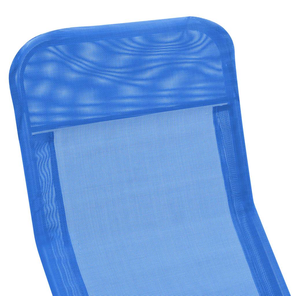 Helloshop26 - Lot de deux chaises longues pliables bleu - Imagen 6