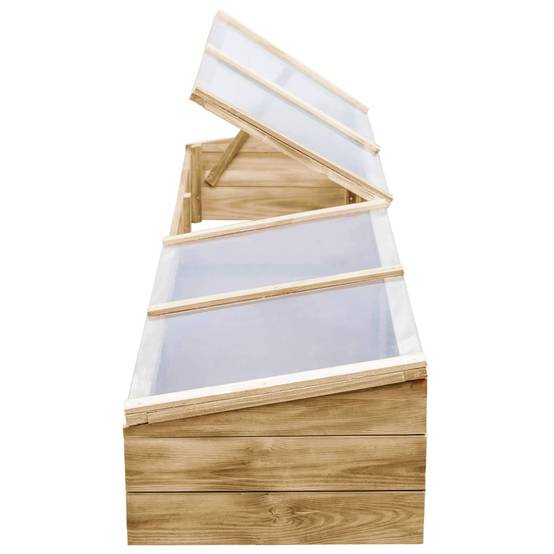 Lot 2 Serres Châssis Bois Pin Imprégné Jardin Potager Protection 200x50cm - ComfortXL Outdoor Living - Image 5