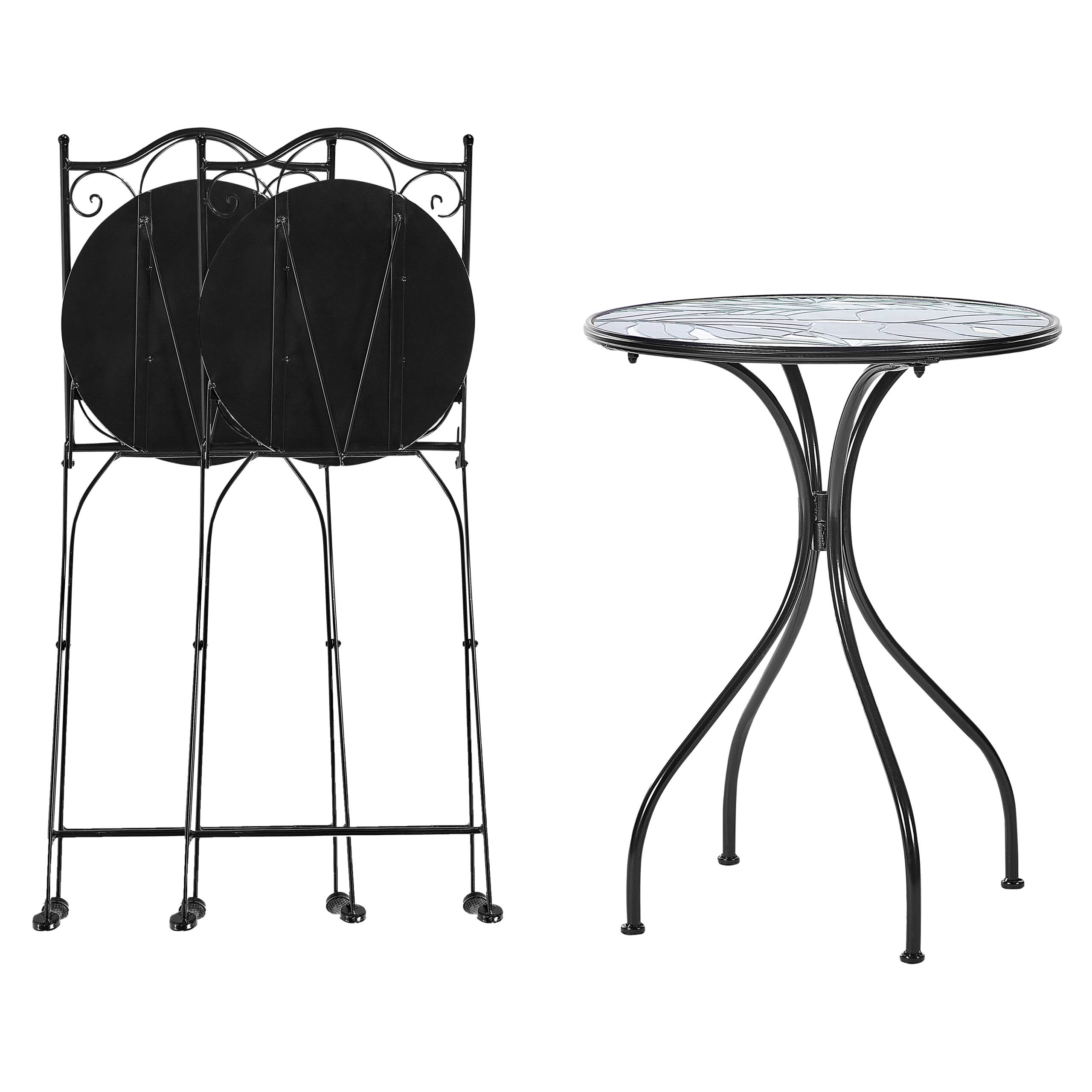 Beliani - Set de bistrot, 2 Personnes Métal Noir COZZANA - Beliani - Imagen 5