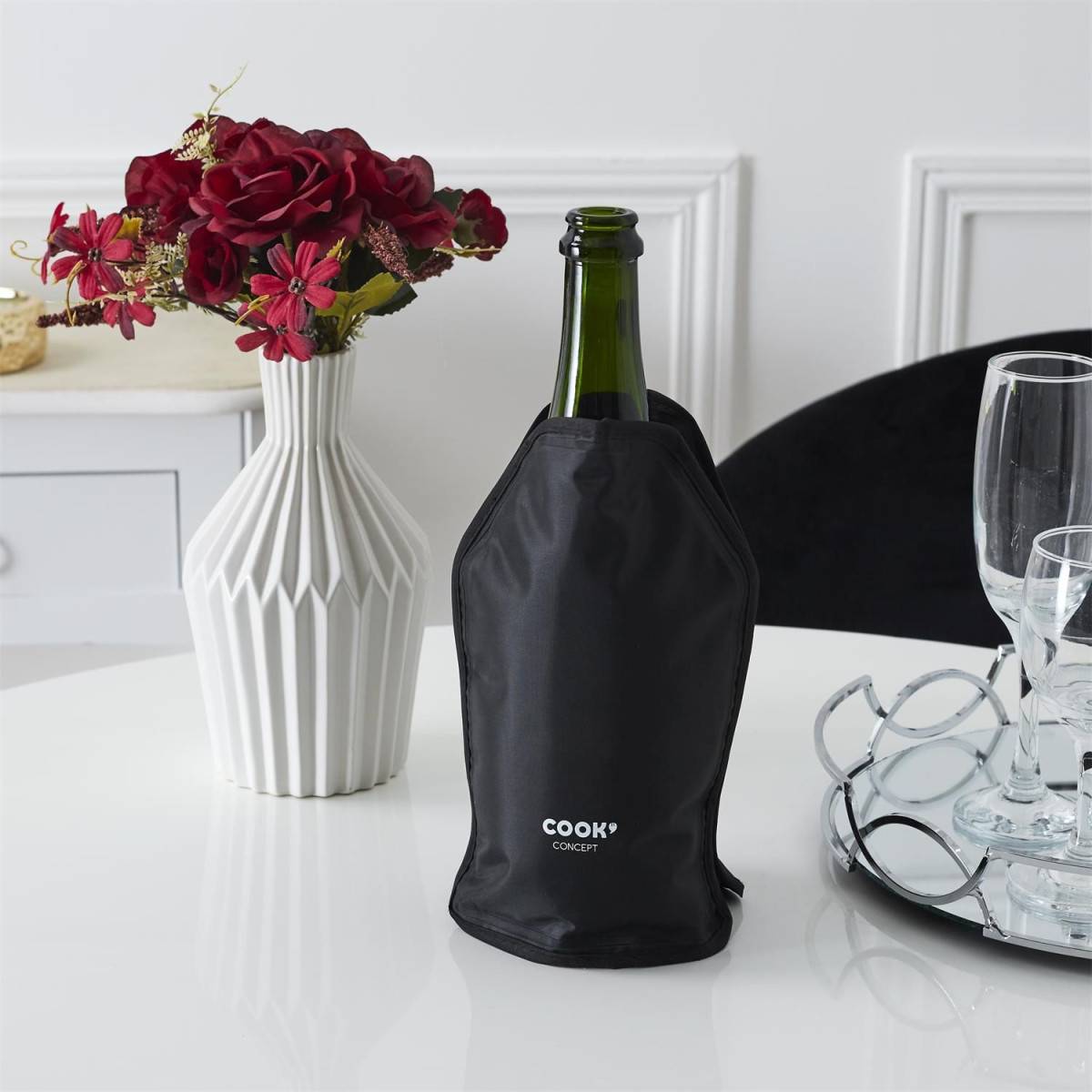 Cook Concept - Rafraîchisseur de Bouteille "Vin" 23cm Noir - Image 2