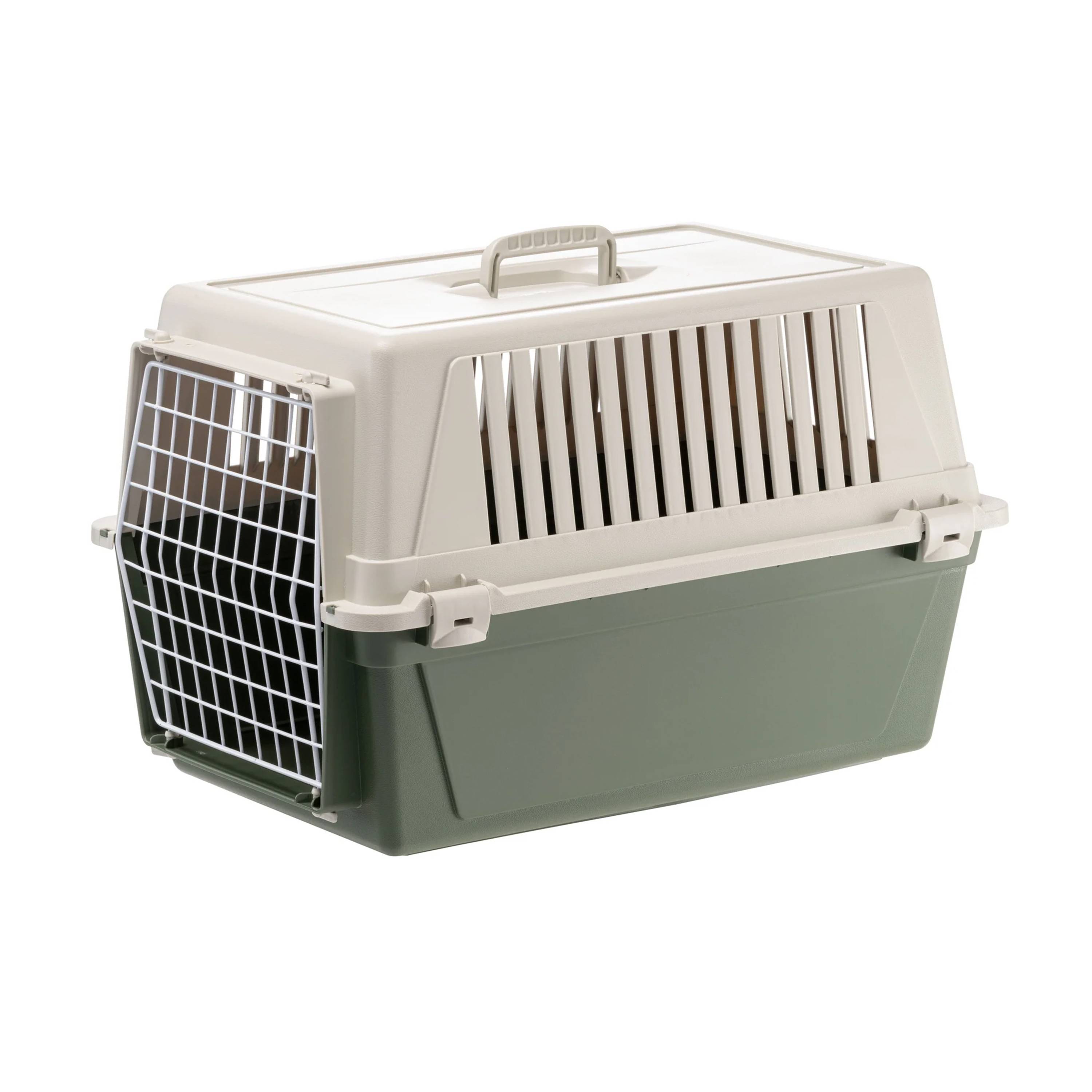 Ferplast - Ferplast Caisse de Transport Chat, Cage de Transport pour Chiens Petits Moyens et Chats jusqu'à 15 Kg, Porte en Fer Plastifié, Fentes d'aération, 40 x - Imagen 1